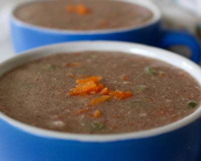 Ragi Badam Soup Recipe - Finger Millet Almond Soup With Vegetables