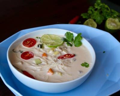 Vegetable Coconut Milk Soup With Vermicelli Noodles Recipe