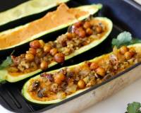 Zucchini Boats With Chickpeas In Tomato Hummus Recipe