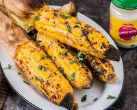 Mexican Grilled Corn Flavoured With Cheesy Garlic Mayo Recipe