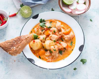 Spicy Seafood Stew Casserole With Tomatoes And Lime Recipe