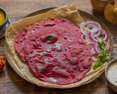 बीटरूट पराठा रेसिपी - Whole Wheat Beetroot Paratha Recipe