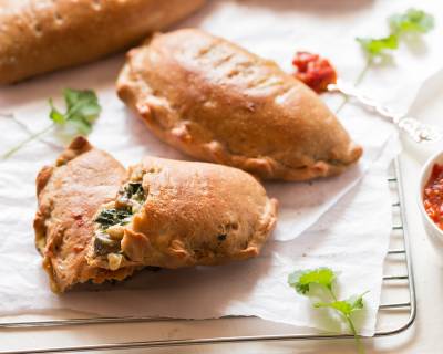 Whole Wheat Mushroom Spinach Calzone Recipe