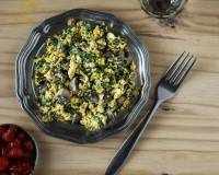 Spinach Mushroom Scrambled Eggs Recipe