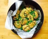 Pesto and Tangy Tomato Whirls with Hints of Garlic 