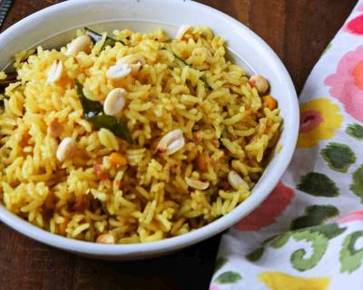 Andhra Style Pulihora Recipe (Spicy & Tangy Tamarind Rice)