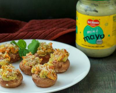 Mushrooms Stuffed With Carrots And Mint Mayo Recipe