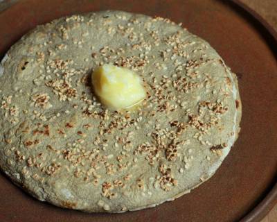 Bajri-Til Bhakri Recipe (Sesame Crusted Bajra Flatbread)
