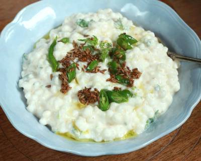 Dahi Sabudana Recipe (Savory Tapioca Pearls Seasoned with Yogurt)