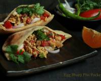 Egg Bhurji Stuffed Pita Pockets Recipe 