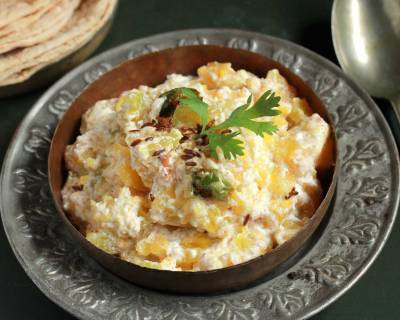 Lal Bhoplyacha Bharit Recipe (Red Pumpkin Raita)