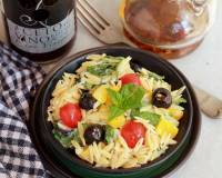 Mediterranean Orzo Pasta Salad With Feta Vinaigrette Recipe