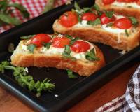 Roasted Tomato And Basil Bruschetta Recipe