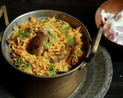 Vaangi Bhaat Recipe (Maharashtrian Style Brinjal Rice)