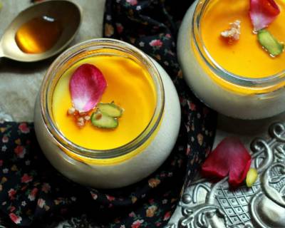 Yogurt Panna Cotta with Saffron and Honey Syrup Recipe