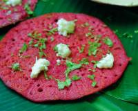 Beetroot Loni Sponge Dosa Recipe