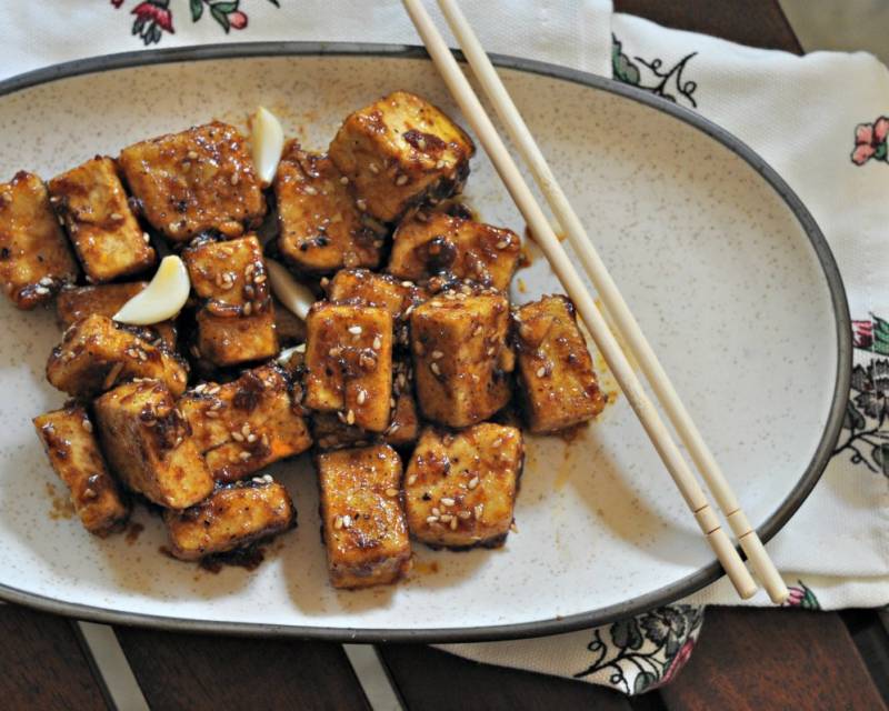 Asian Style Tofu in Spicy Orange Sauce Recipe