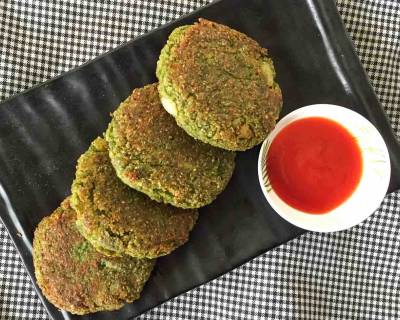 Green Spinach & Oats Cutlet Recipe