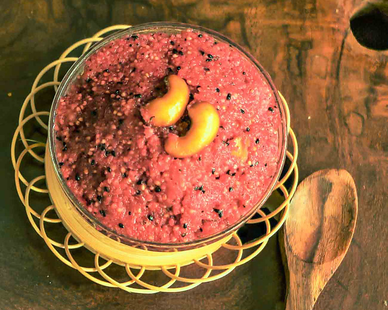 Pink Dragon Fruit Kesari Recipe (Sooji Halwa with Dragon fruit)