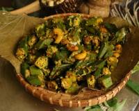 Bhindi With Cashews & Coconut Sabzi Recipe