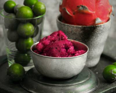 Vietnamese Pitaya & Calamansi Sorbet Recipe (Dragon Fruit & Small Lime Sorbet)