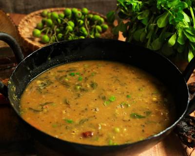Sundakkai And Methi Leaves Sambar Recipe