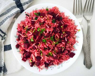 Quick Beetroot Pulao Recipe