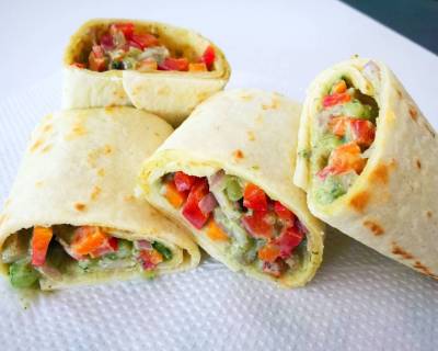 Crunchy Vegetables Tortilla Wrap Recipe