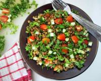 Lentil Tabbouleh Recipe (Middle Eastern Vegetarian Salad With Lentils)