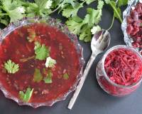 Beetroot Garlic Lemon Rasam Recipe