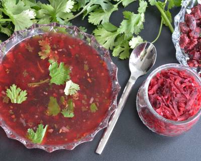 लहसुनि चकुंदर रसम रेसिपी - Beetroot Garlic Lemon Rasam (Recipe In Hindi)