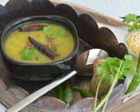 Moong Dal Rasam/Pesara Pappu Charu Recipe (Lemon Infused Indian Lentil Soup)