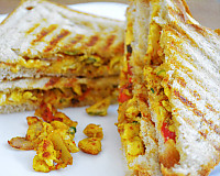 Masala Bhurji Cheese Sandwich Recipe