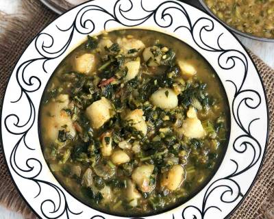 Aloo Methi Masala Recipe - Potato & Fenugreek Leaves Gravy