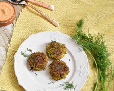 Dill Poha Cutlets Recipe