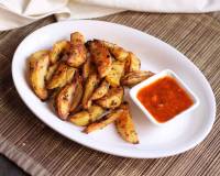 Garlic & Ginger Spiced Potato Wedges Recipe (Baked)