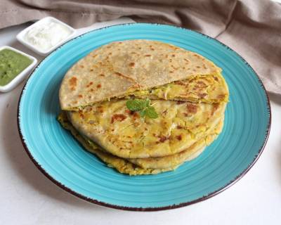 Cabbage & Dal Stuffed Paratha Recipe