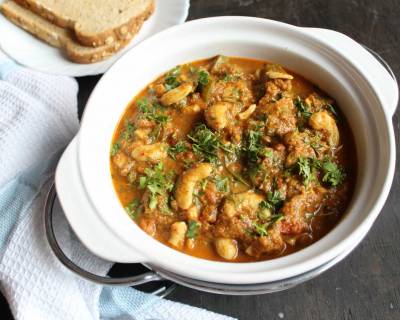 Goan Kaju Curry Recipe (Spicy Goan Cashew Nut Curry)