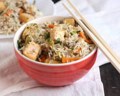टोफू फ्राइड राइस रेसिपी - Tofu Fried Rice (Recipe In Hindi) 