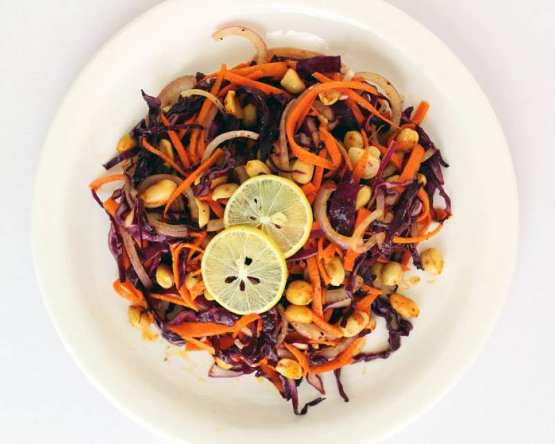 Asian Red Cabbage Salad With Roasted Peanuts Recipe