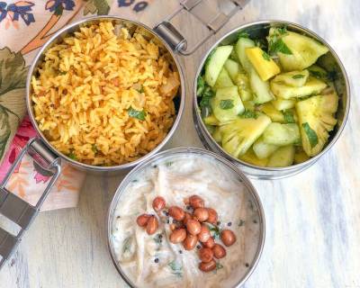 Lunch Box Recipes:Chutney Podi Sadam, Pineapple Salad & More