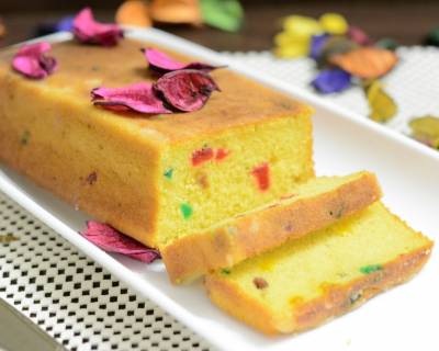 Eggless Tutti Frutti Cake Recipe