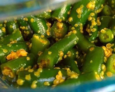 Mustard Green Chilli Pickle Recipe
