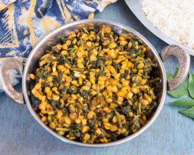 Dry Palak Dal Sabzi Recipe