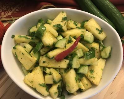 पाइनएप्पल कुकुम्बर सलाद रेसिपी - Pineapple Cucumber Salad Recipe