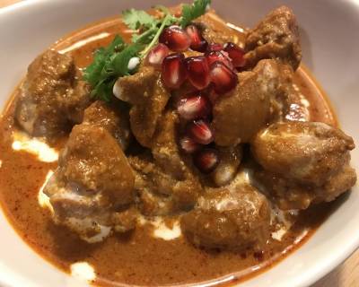 Murg Anardana Recipe - Pomegranate Chicken In Yogurt Gravy