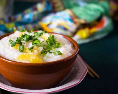 Chinese Savoury Rice Porridge Recipe With Pumpkin