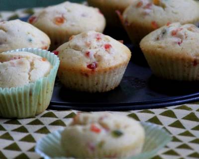 Eggless Tutti Frutti Muffin Recipe