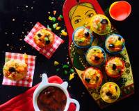 Pizza Flavoured Idli Muffins Recipe