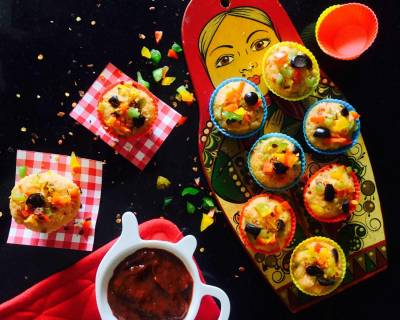 Pizza Flavoured Idli Muffins Recipe